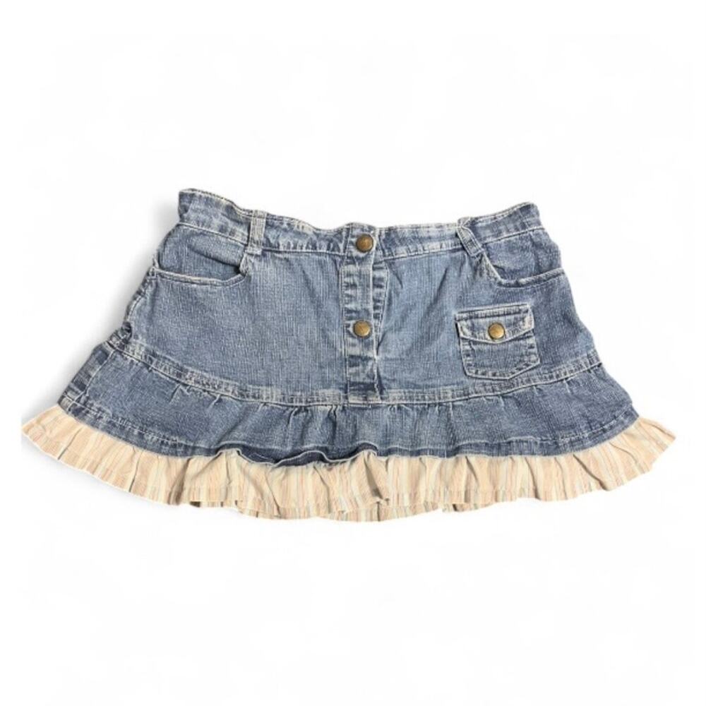 Self Esteem Denim Micro Mini Skirt Size XS Y2K